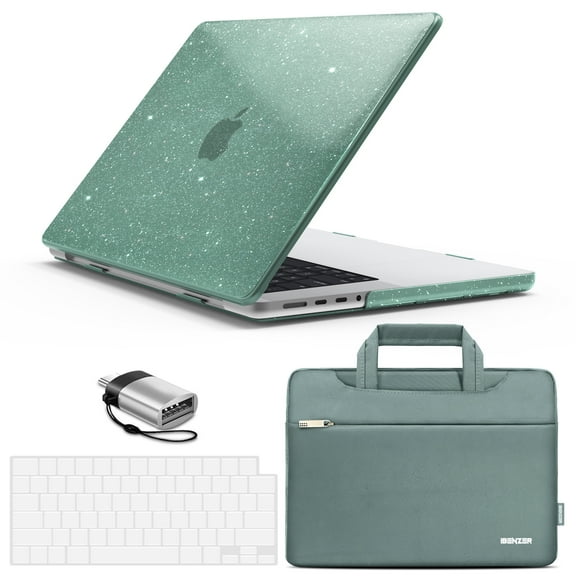 IBENZER Case for MacBook Pro 14 Inch 2025 2024 M4 A3112 A3185 A3401 M3 A2918 A2992 M2 A2779 M1 A2442 Pro Max (2025-2021), HardShell Case & Sleeve & KeyboardCover & Type-C Adapter, Star MTGN