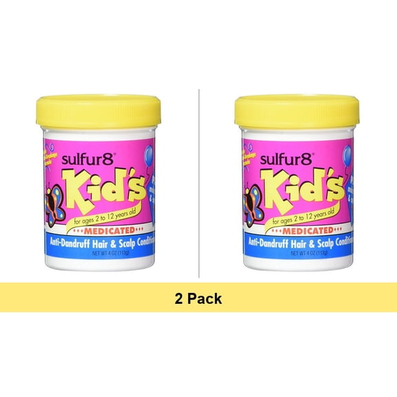 Sulfur8 Kids Medicated Anti-Dandruff Hair and Scalp Conditioner, 4 oz - 2 Pack