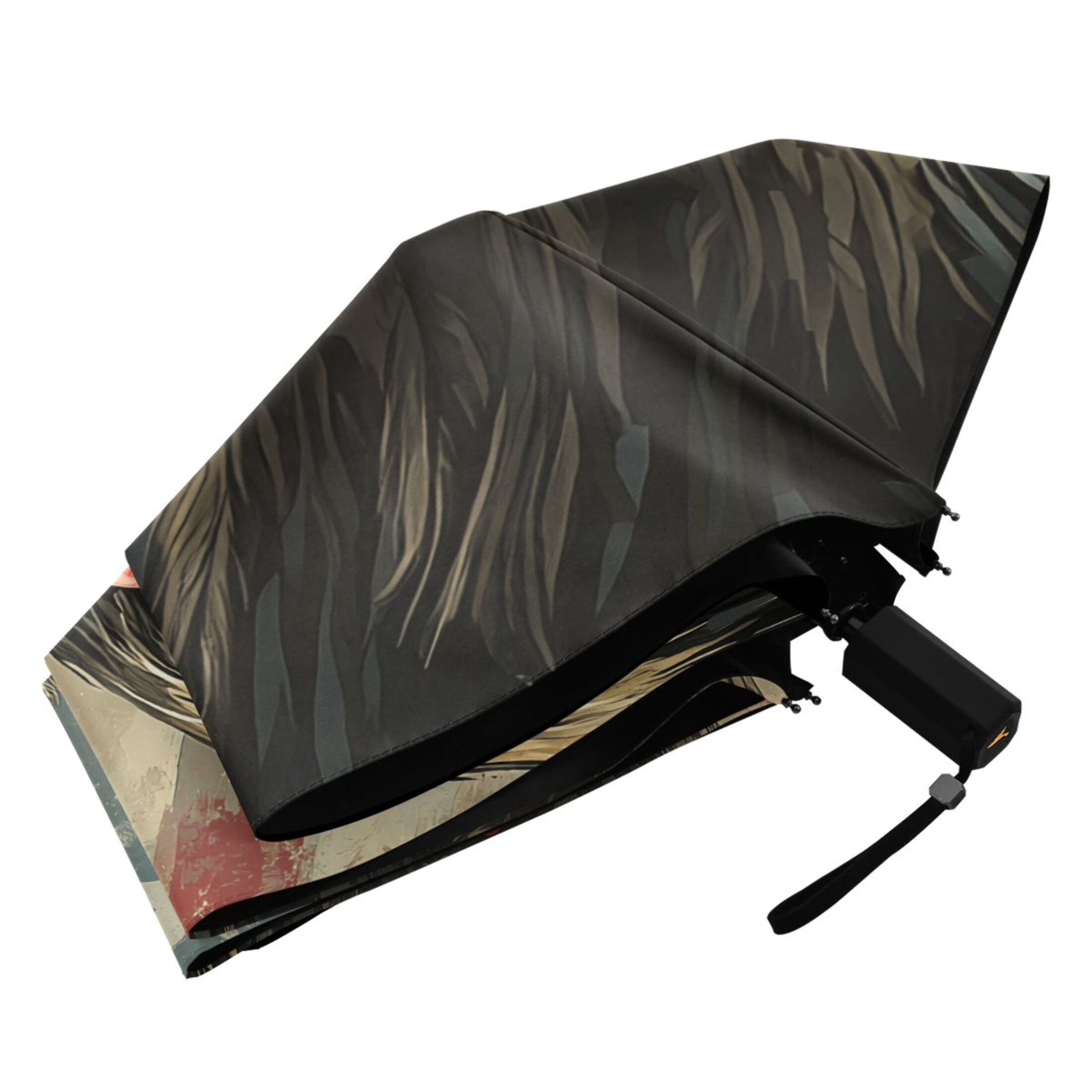Compact Sun Umbrella Windproof Travel Umbrellas for Rain Strong Portable UV Protection Retro Chicken with American Flag