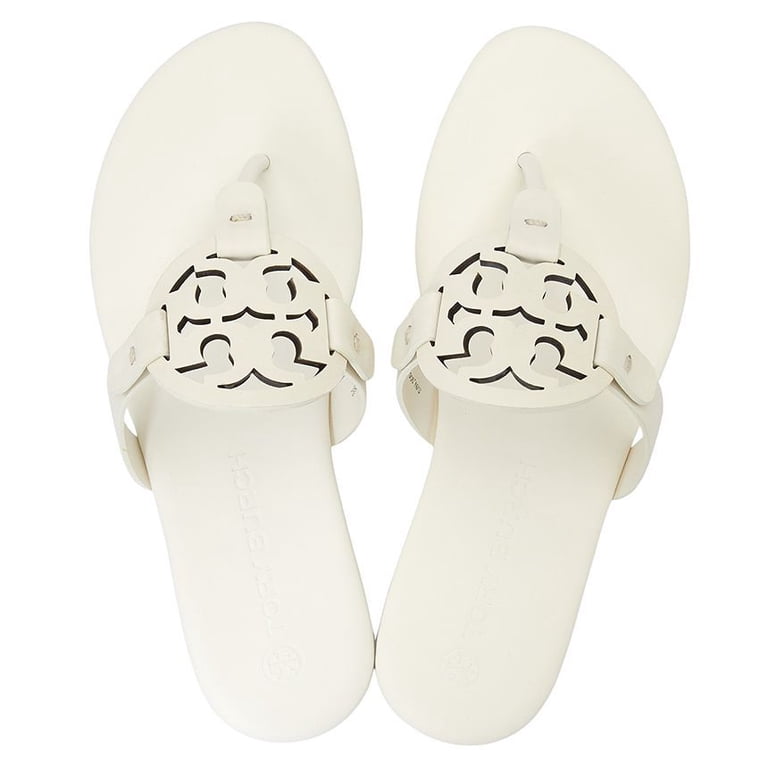 Tory Burch Womens Miller Soft Sandals - New Ivory/Off White  Authentic Tory Burch Bombe Miller Slide Sandals Ivory Leather Size 9 main image 0