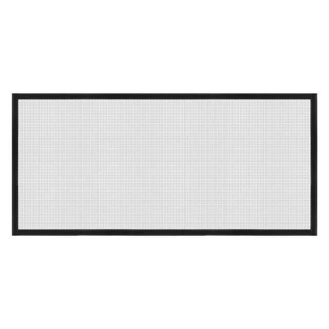 Malla de pantalla de ventana Uxcell, 24" x 55" Malla de fibra de vidrio con marco gris y borde adhesivo de gancho y bucle