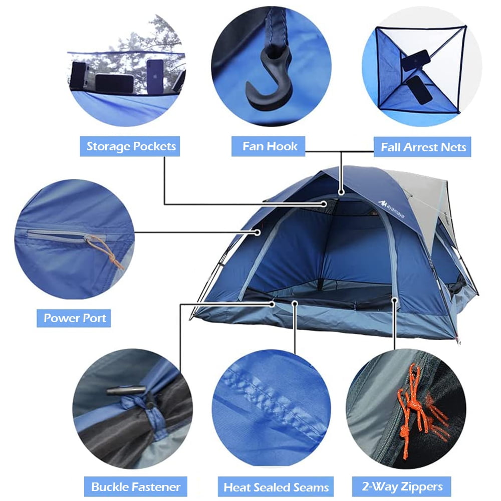 IC ICLOVER 2-3 Person Camping Tent, Waterproof Double Layer Dome Tent with 2 Doors & 2 Large Mesh Windows for Hiking Trave