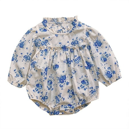 

Qufokar Baby Ear Defenders Bodysuit Short Sleeve Baby Girls Boys Spring Autumn Floral Long Sleeve Romper Bodysuit Clothes