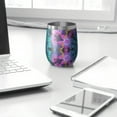 thumbnail image 3 of 12oz Stemless Wine Tumblers Colorful Tie Dye Mandala Pattern Vacuum Insulated Stainless Steel Travel Tumbler Cups Mug with Lid and Straw for Champaign,Cocktail,Beer with Cleaning Brush, 3 of 5