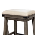 thumbnail image 2 of Xukmct 30" Gray Leather Seat Backless Bar Stool with Footrest, Barstool for Home Bar Dining Room, Gray, 2 of 4