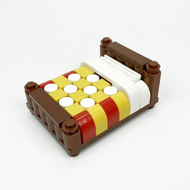 City MOC Small Configuration Building Blocks Creative Bedroom Granular Neutral Bed Ornaments