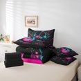 thumbnail image 6 of Castle Fairy Music Guitar 7-Piece Twin Bedding Sets,Pink Blue Bedding Comforter Set,Musical Notes Breathable Sheet Sets,Ultra Soft Melody Home Decor,Reversible, 6 of 8