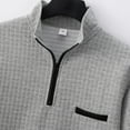 thumbnail image 3 of Aursykel Men's T Shirts Quarter Zip Casual Comfortable Tops with Pockets Mock Neck Short Sleeve Shirt for Men, 3 of 7