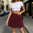 thumbnail image 2 of Tqcoqu Women's Skirt Basic Mini Skater Skirt 2026 Summer Skirts Stretchable High Waist A-Line Party Club Skirts, 2 of 8