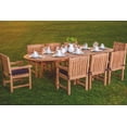 thumbnail image 4 of Teak Dining Set:8 Seater 9 Pc - 94" Double Extension Oval Table and 8 Arm / Captain Devon Chairs Outdoor Patio Grade-A Teak Wood WholesaleTeak #WMDSDV7, 4 of 4