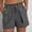 001 Gray, variant on Women's Summer Linen Shorts Ruffles Drawstring Elastic Waist Shorts Pocket Outward Turned Beach Shorts