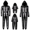thumbnail image 6 of HJYCHN Suits Family Halloween Pajamas Halloween Family Pajamas Skeleton Print Hooded Zip Front Long Sleeve Full Length Homewear, 6 of 6