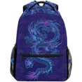 thumbnail image 1 of Mochila escolar ligera estampado dragón chino morado/azul Blueangle, 1 of 3