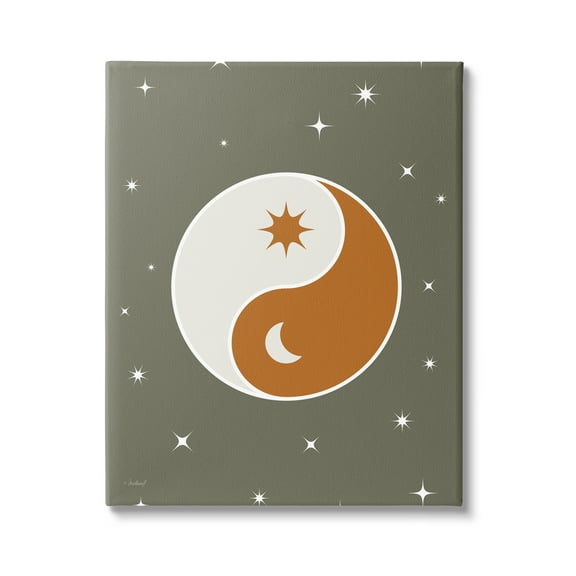 Stupell Industries Starry Yin Yang Symbol Celestial Sun Moon Shapes Graphic Art Gallery Wrapped Canvas Print Wall Art, Design by Martina Pavlova