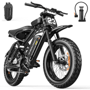 GlobalKeep 20"Fat Tire Electric Bike for Adults,750W Motor,Class2 E-Mountain Bike with 48V17.5Ah Removable Battery,Dual Suspension & Dual Disc Brakes,20MPH,UL2849.