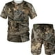 thumbnail image 3 of Conjunto de camiseta de caza con estampado 3D de camuflaje de jabalí, chándal elegante de cuello redondo para hombre, jersey de gran tamaño y pantalones cortos de playa, 3 of 4