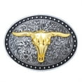 TIERPOP Bull Heads Belt Buckle Horse Eagle Cowboy Belt Buckle Fit 1.5
