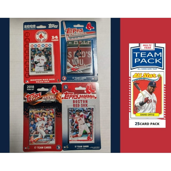Topps Boston Red Sox Team Sets 2019 2018 2017 2008   Multiyear Pack 2025 David Ortiz