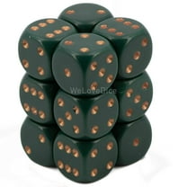 Chessex DND Dice Set D&D Dice-16mm Opaque Dusty Green and Copper Plastic Polyhedral Dice Set-Dungeons and Dragons Dice Includes 12 Dice – D6, (CHX25615)