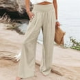 thumbnail image 2 of Women Fashion Elastic Waist Pant With Pocket Loose Harem Pants Printed Crop Pants Womens Capri Pants For Summer, 2 of 7