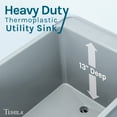 thumbnail image 5 of TEHILA Space Saver 16 Gallon Grey Utility Sink with Chrome Finish Faucet & Side-Sprayer, 5 of 9