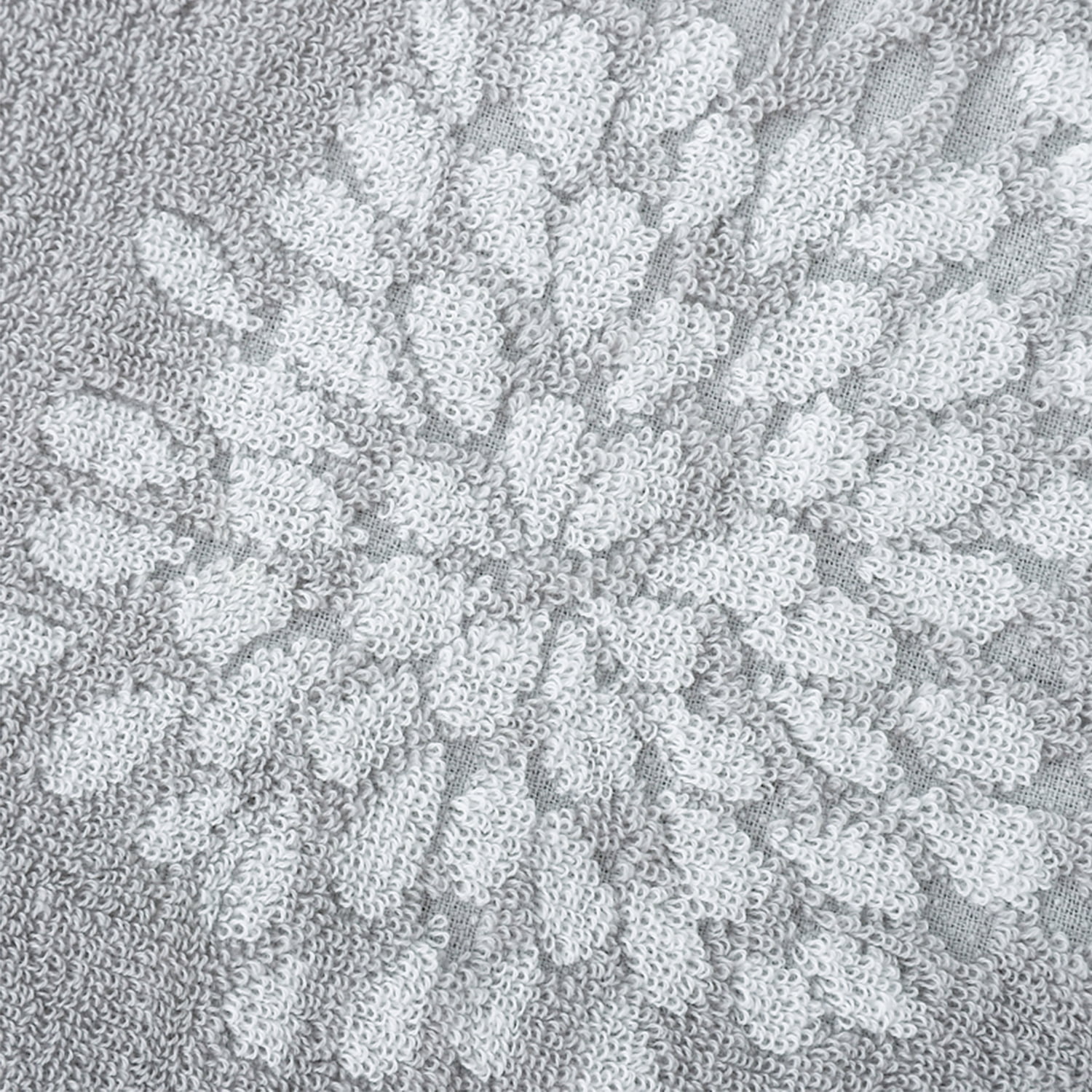 Pidada 100% Cotton Hydrangea Floral Pattern Hand Towels for Bathroom Set of 2 (Light Gray)