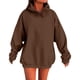 thumbnail image 3 of Camisa gris para mujer,Sudadera con capucha para mujer, blusa informal de manga larga, blusa lisa de poliéster, largo regular para casa o el trabajo, sopatenor, 3 of 8