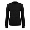 thumbnail image 4 of Womens Mock Neck Long Sleeve Knit Sweaters Turtleneck Casual Lightweight Button Cuffs Fall Pullover Sweater Black XL, 4 of 7