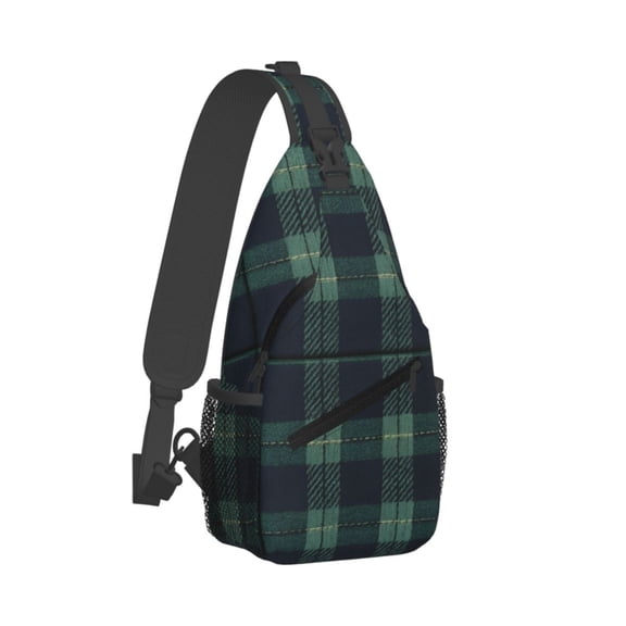 Women Men Scottish Tartan Plaid Crossbody Sling Bag Casual Chest Bakpack