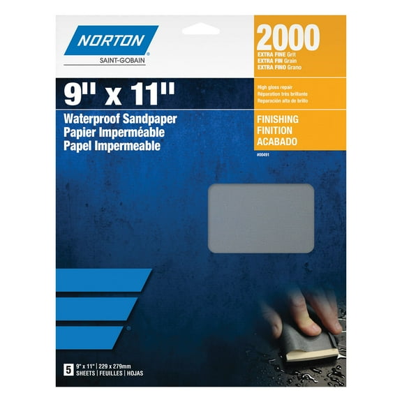 Norton 39379 9" X 11" 1,500 Grit Abrasive Sheet 50 Count