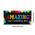 thumbnail image 3 of Colorful and Motivational Backdrop Banner with Amazing Text and Heart Elements Party Decorations for Classroom Celebrations Photo Backdrops Learning Events and Inspirational Gatherings, 3 of 4