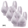 thumbnail image 2 of Maean 3 Pack Women's Wireless Bras Front Closure Lace Wide Straps Push Up Bra Ladies Solid Color Comfort Daily Bra, 2 of 7