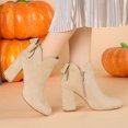 thumbnail image 2 of Unique Bargains Women's Round Toe Bow Decor Chunky Heel Ankle Boots, 2 of 7