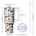 thumbnail image 2 of Halloween Leopard Print Ghosts Bats and Pumpkins Tumbler with Handle and Lid,40oz Double Wall Vacuum Insulated Tumbler,Cups Gift for Women and Men, 2 of 7