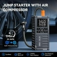 thumbnail image 3 of TRAKAR Car Battery Charger Jump Starter with Air Compressor, 5000A 150PSI (9.0 Gas/8.0L Diesel), 14.8V Jump Box Car Battery Jumper Starter Portable with Jumper Cables, LCD Display, Lights, 3 of 9