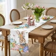 thumbnail image 4 of Easter Bunny Table Runner 72 Inches Long for Kitchen Dining, Colorful Easter Eggs Eucalyptus Leaves Weeping Dresser Scarf Farmhouse, Dining Table Decorations for Wedding/Parties, 14 x 72 In, 4 of 8