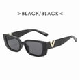 thumbnail image 1 of 2023 Retro Cat Eye Frame Sunglasses Women Luxury V Sun Glasses Men Fashion Rectangle Jelly Glasses With Metal Hinges Uv400, 1 of 3