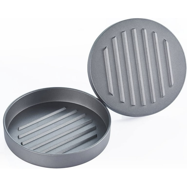 Presse à Hamburgers + 500 Feuilles Papier Ciré - Fait Des Pattes De 1/1.4 Kg - Aluminium Antiadhésif