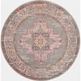 thumbnail image 1 of homeroots home decor 385267 4’ Round Gray and Gold Medallion Area Rug, 1 of 1