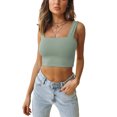 thumbnail image 1 of Txlixc - Camisola sexy de verano para mujer, color sólido, sin mangas, con cuello cuadrado Txlixc Moda, 1 of 9