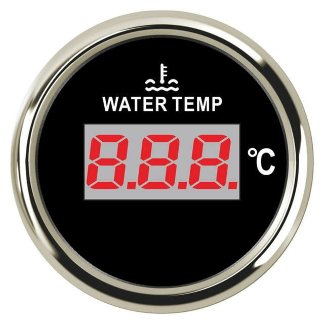 52mm Car Truck Boat Water Temp Gauge Temperature Sensor 40-120 Celsius Boat Car Digital Water Temp Meter With Red Back Light ,High Sensitivity & Precision