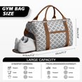 thumbnail image 5 of Boho Womens Gym Tote Duffle Bag with Wet Pocket & Shoe Compartment, Grey Checkered Travel Duffel Bag Overnight Weekender Hospital Tote Mens Workout Carry on Bag with Luggage Sleeve, 5 of 6