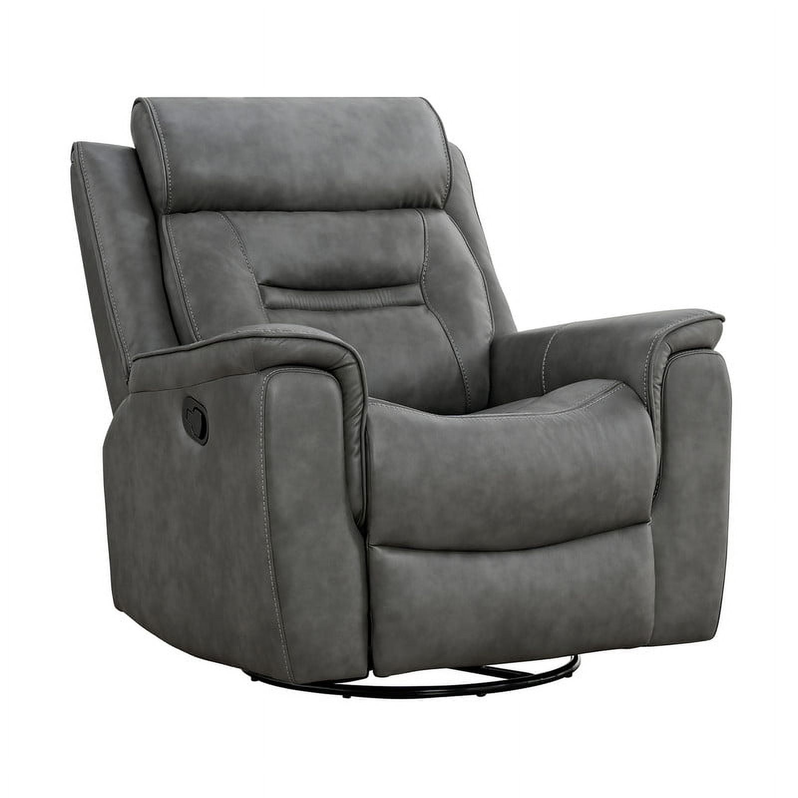 CHITA Recliner Chair for Adults Swivel Rocker Recliner for Living Room Faux Leather Home Theater Seating, Dark Grey