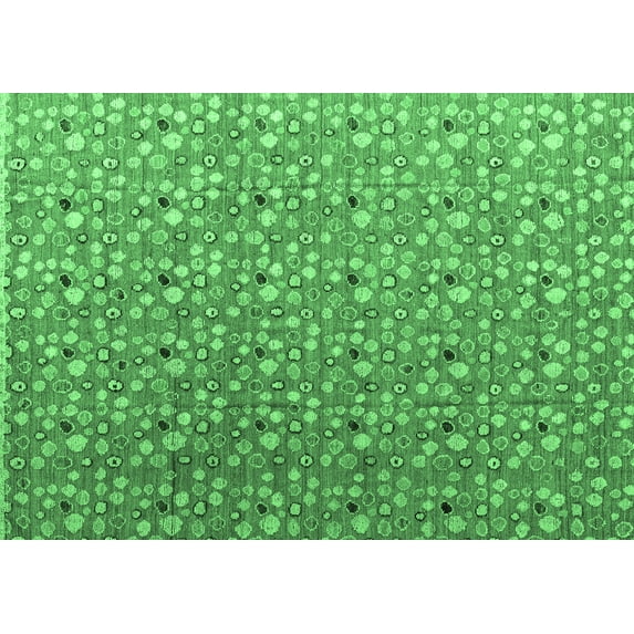 Ahgly Company Indoor Rectangle Abstract Emerald Green Modern Area Rugs, 8' x 10'