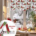 thumbnail image 5 of Christmas Snowman Tie Up Valances Curtain, Winter Truck Tree Red Barn Snowflake Adjustable Rod Pocket Short Window Treatment Tie Up Curtains Valances for Kitchen Living Room Bathroom 42x12 Inches, 5 of 9