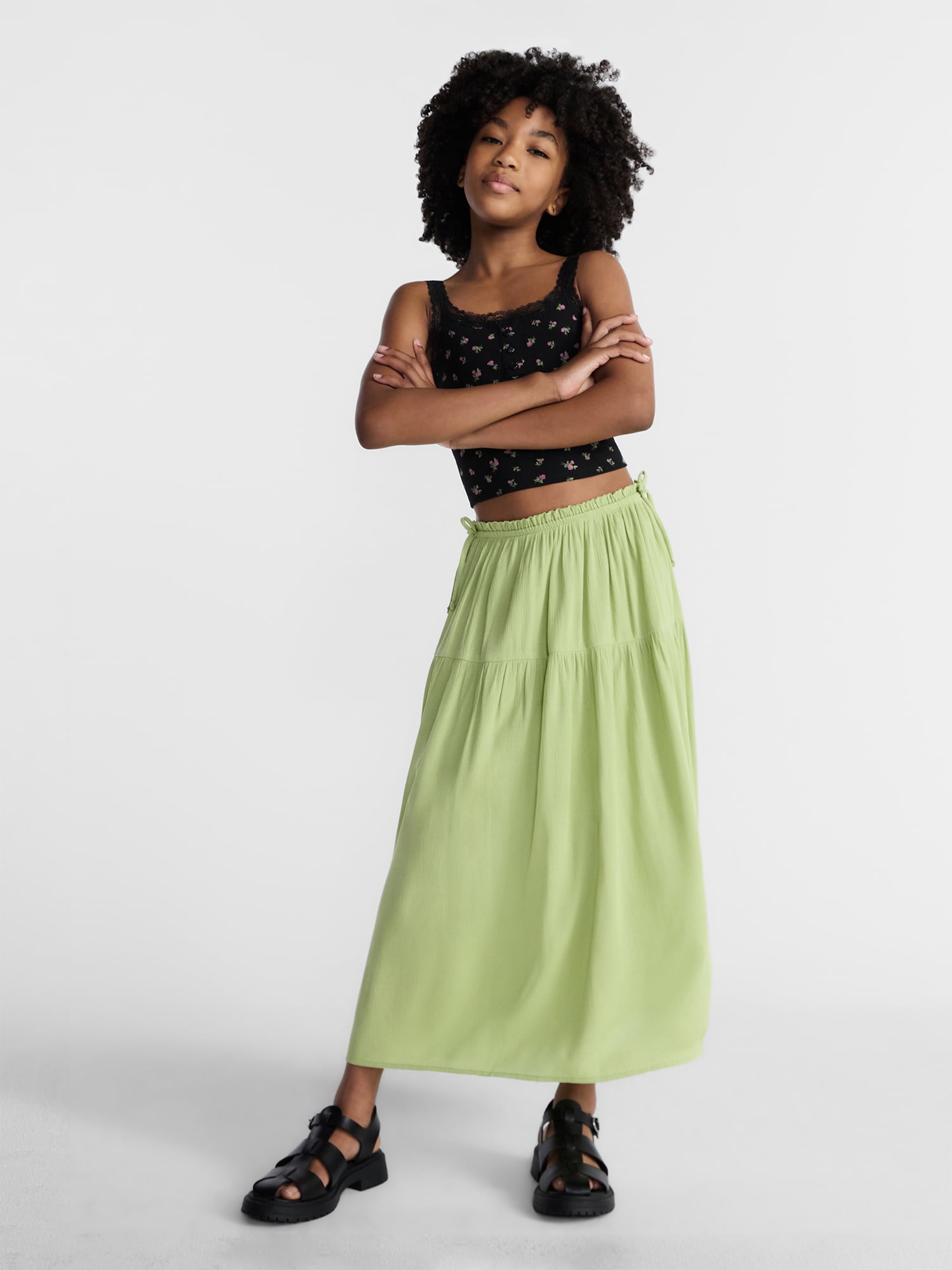 Weekend Academy Girls Maxi Skirt with Side Tie, Sizes 4-18