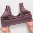 thumbnail image 7 of Wireless Bra For Seniors Button Front Clousre Push Up Bras Older Womens Floral Full Coverage Bralette Underwear, 46BC Purple, 7 of 7