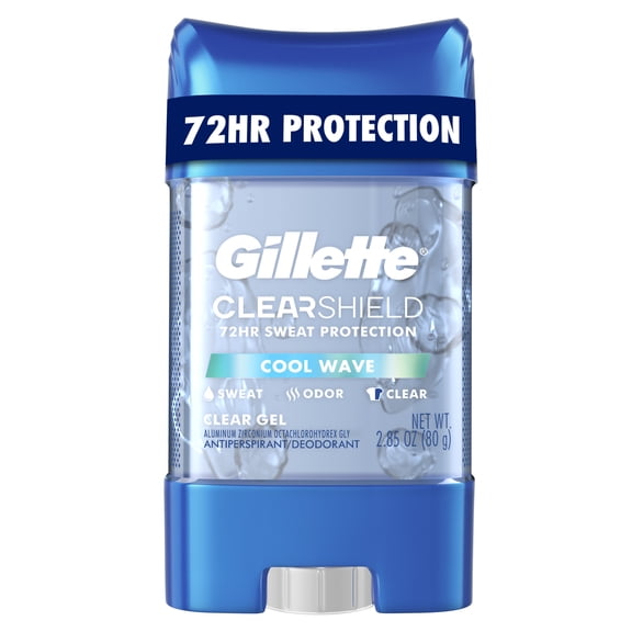 Gillette Antiperspirant and Deodorant for Men, Clear Gel, Cool Wave, 2.85 oz