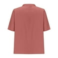 thumbnail image 6 of QINGFSAP Short Sleeve Tops for Women Loose Vintage Button Down Shirt Dressy Casual Summer Tunic Blouse, 6 of 6