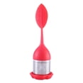 thumbnail image 2 of Oleegame 2 Pcs Infuseur à Thé pour Rangement de Produits, Poignée en Silicone Passoire en Acier Inoxydable avec Plateau d'Égouttement Rouge, 2 of 3